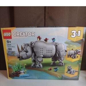 LEGO Creator 3 in 1 Wild Animals: Majestic Rhino 31171 Building Toy Set New Gift